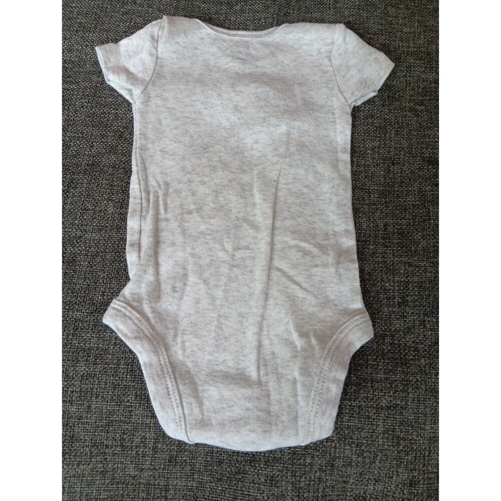 Carters Shirt Newborn Gray Short sleeve Snap Bottom Elephant